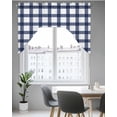 thumbnail image 5 of Farm Blue Plaid Swag Valance for Windows 56'' x 36'', Light Filtering Kitchen Curtains Valances for Bathroom/Living Room/Bedroom/Café, Rod Pocket Curtain Panel, 5 of 6