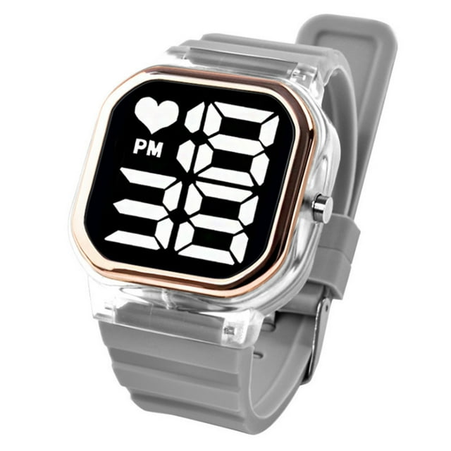 Up to 65% Off Fashion Silicone Strap Couple Rectangle LED Electronic Watch Necklace Rings Earring Jewelry on Clearance