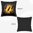 thumbnail image 6 of Set of 2 18x18in Throw Pillow Covers - Elegant Golden Wheat Silhouette Design on Dark Background Perfect for Couch Bed or Car, 6 of 8
