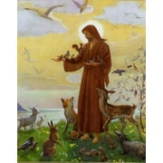 Autom co Catholic print picture - Jesus w animals - 8In x 10In ready to be framed, 8In x 10In