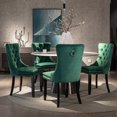 thumbnail image 2 of Modern Dining Chairs Set of 2, High-end Tufted Contemporary Velvet Upholstered Dining Chair with Black Wood Legs and Nailhead Trim for Dining Room Kitchen Vanity Patio, Green, 2 of 7