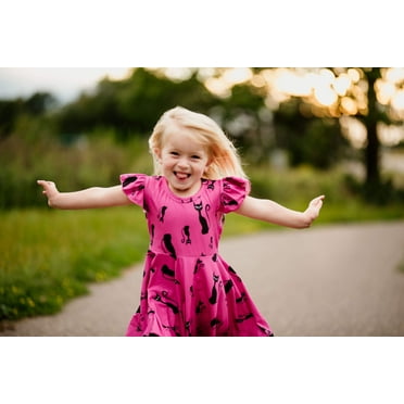 Twirly Pink Cat Dress