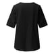 thumbnail image 5 of Pntutb moda mujer verano cuello pico manga corta algodón lino sólido casual camiseta blusa PNTUTB Pntutb-5250, 5 of 7