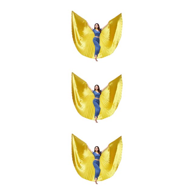 Yuarrent Ala de danza del vientre con palo telescópico Disfraces de adultos Accesorios de baile para actuaciones Carnaval Fiestas Festivales Type1 NO1