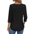 thumbnail image 5 of Fantaslook Womens Tops 3/4 Sleeve with Buttons Dressy Casual Blouses Summer Shirts Beach Vacation Trendy Clothes, 5 of 9