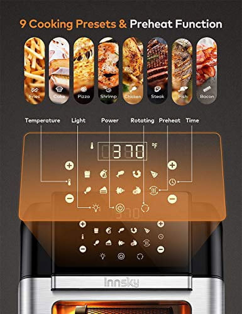 Innsky 10.6 Quart Air Fryer Oven with Rotisserie & Dehydrator, 【Patent &  Safety Certs】10-in-1 Air Fryers Toaster Oven Combo, Airfryer Countertop  Oven