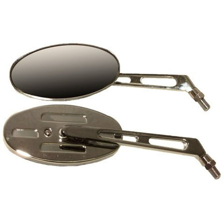 Emgo - 20-26305 - Billet Oval Mirror, Short Stem