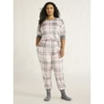 thumbnail image 3 of Joyspun Women's Stretch Velour Pajama Set with Socks, 3-Piece, Sizes XS-3X, 3 of 5