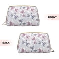 thumbnail image 3 of Picia Lilies Flowers Print Leather Makeup Bag Make Up Bag Travel Toiletry Bag for Her Girlfriend Teacher Teen Girl Gifts, 3 of 8