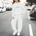 thumbnail image 2 of lnmuld Two Piece Outfits Girls Winter Warm Tracksuit Pullover Hoodie and Pants Cute Printed Jogger Casual Outfit Set Solid Color Size:6-7 Years, 2 of 4