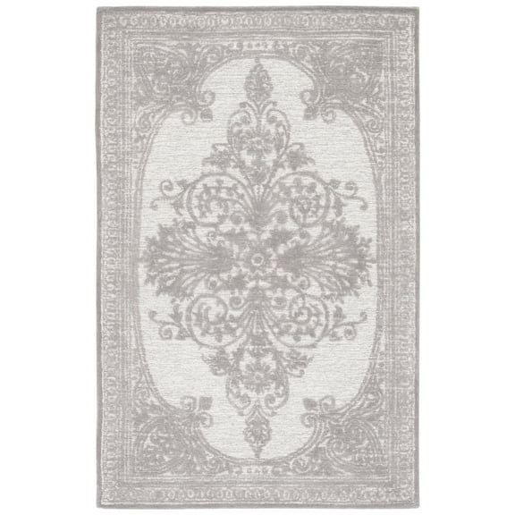 SAFAVIEH Metro Gertrude Medallion Area Rug, Dark Grey/Ivory, 8' x 10'