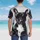 thumbnail image 4 of Balery Cool French Bulldog Wine Camisas hawaianas de manga corta para hombre, camisas playeras de corte holgado, camisas de vacaciones con botones,XX-Large, 4 of 7