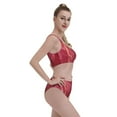 thumbnail image 4 of Vsdgher Womens High Waisted Bikini Sets Two Piece Swimsuit Abstract Red Marble Print Tummy Control Bathing Suit-X-Large, 4 of 8