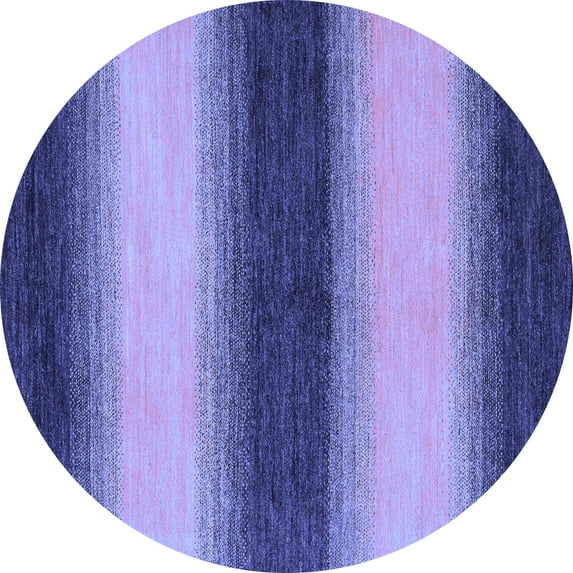 Ahgly Company Indoor Round Abstract Blue Modern Area Rugs, 4' Round