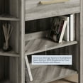thumbnail image 7 of BELLEZE Corner Cabinet with Power Strip, Corner Table with 2 Storage Drawers and 10 Shelves, Store and Organize Home Furniture for Small Space - Sonoma (Gray), 7 of 7