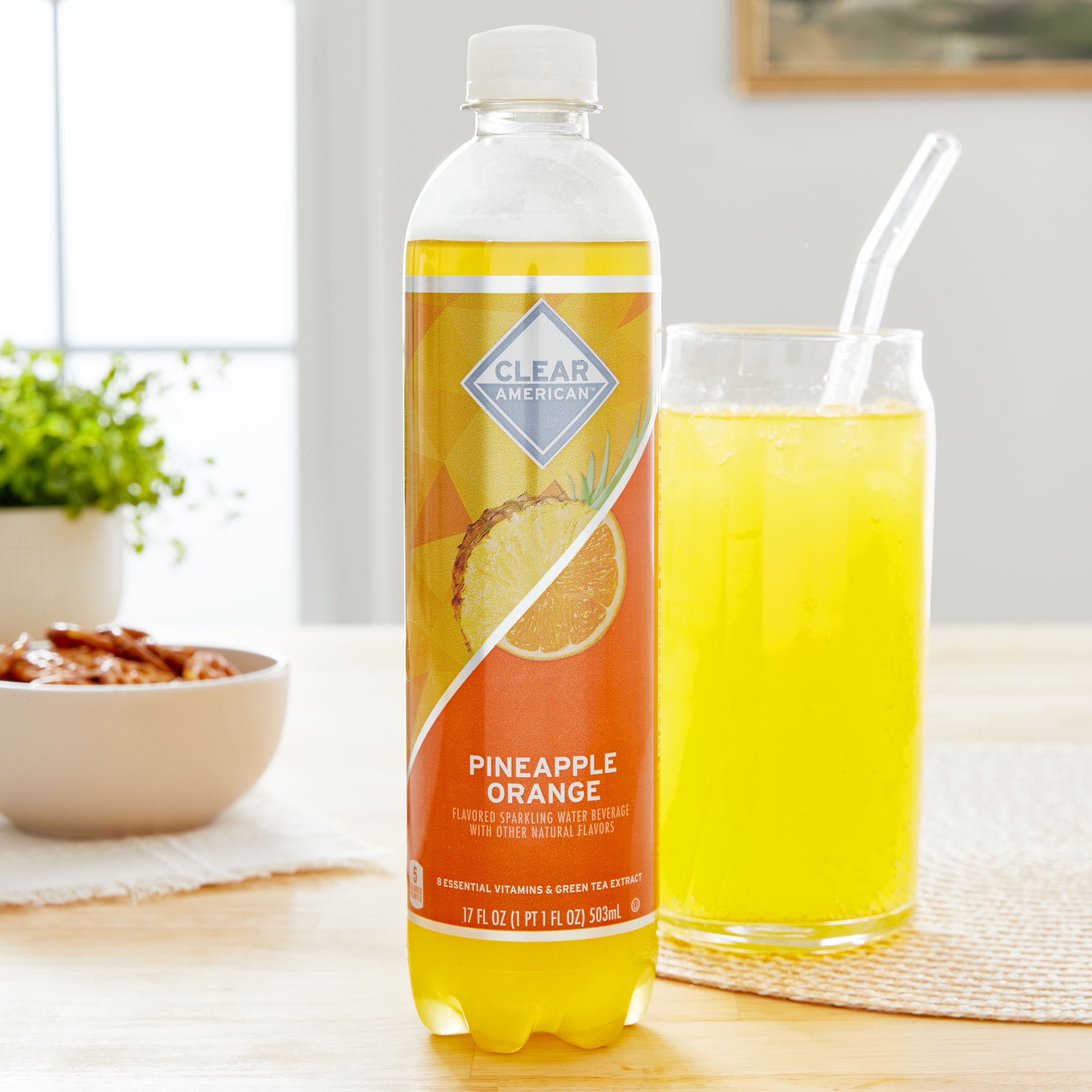 Clear American Pineapple Orange Sparkling Water 17 fl oz Bottle