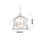 thumbnail image 3 of Adornos de árbol de Navidad en Pesebre de Madera - Decoración religiosa de 3 niveles en plata y blanco para el hogar y el árbol, 3 of 7