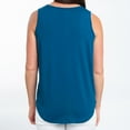thumbnail image 3 of Elsie & Zoey Tobi Small Tidel Teal Sleeveless Scoop Neck Henley Tank Top for Women, 3 of 8