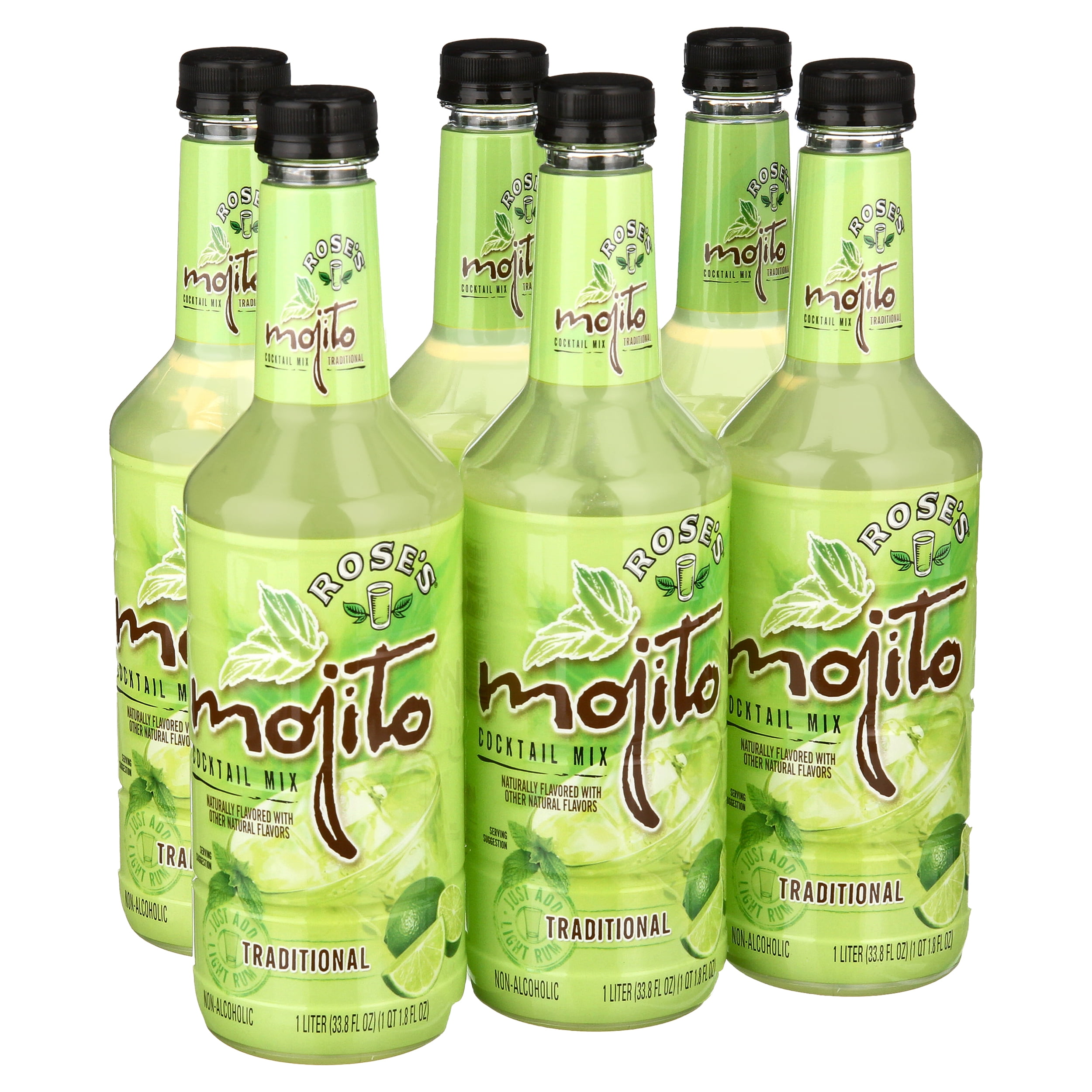Rose's Traditional Mojito Mix, 1 L Bottle, 1 Count (Pack of 6