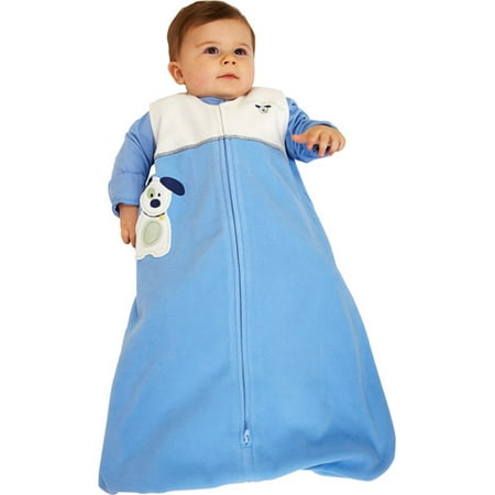 Halo - SleepSack Wearable Fleece Blanket, Blue Pup Pals Applique, Medium
