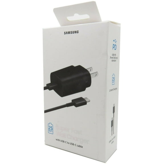 Original 25W USB C Super Fast Charging Wall Charger for Samsung Galaxy S23 Ultra - Retail Packaging