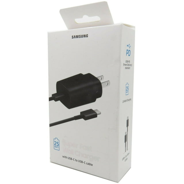 Original 25W USB C Super Fast Charging Wall Charger for Samsung Galaxy A30 - Retail Packaging