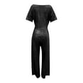 thumbnail image 4 of Aayomet OnePiece Jumpsuits For Women Women's Stylish Dress Pant Set Banquet Evening Dress Pants Jumpsuit Elegant Off Shoulder,Black S, 4 of 4