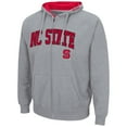 thumbnail image 2 of Men's Colosseum Heathered Gray NC State Wolfpack Arch & Logo 3.0 Full-Zip Hoodie, 2 of 3