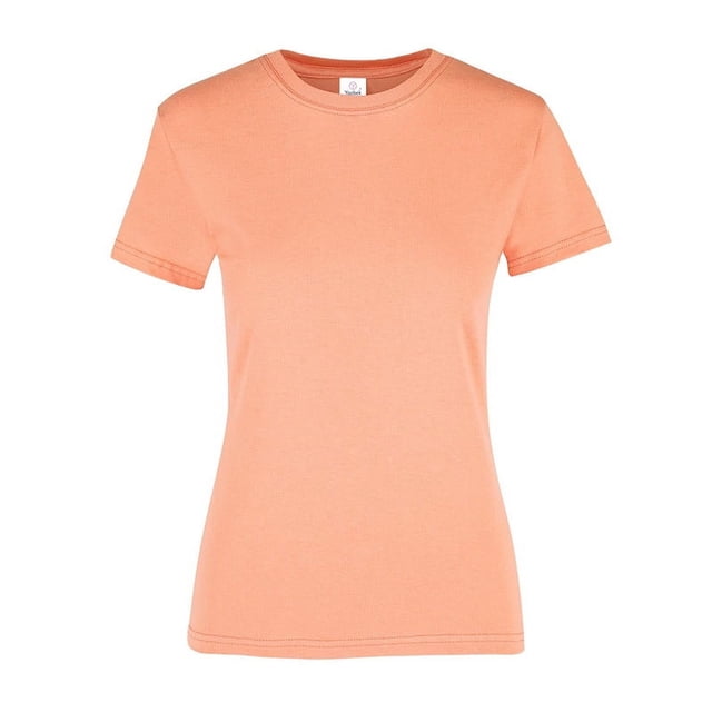 Playera Peso Completo para Dama, Color Coral, 100% Algodón