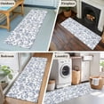 thumbnail image 6 of 2x6 Kitchen Runner Rug, Blue Flower Non-Skid Rubber Backing Large Rectangle Rugs - Living Room Bedroom Home Office, Vintage Farmhouse Boho Leaf Spring Summer Indoor Floor Mat Carpets Washable Rug, 6 of 9