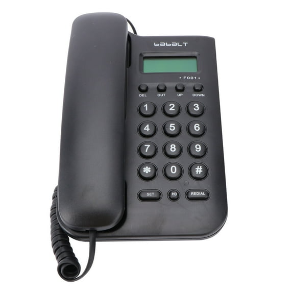 OUNONA Wall Mounted Telephone Black Corded Phone with Anti Interference Design