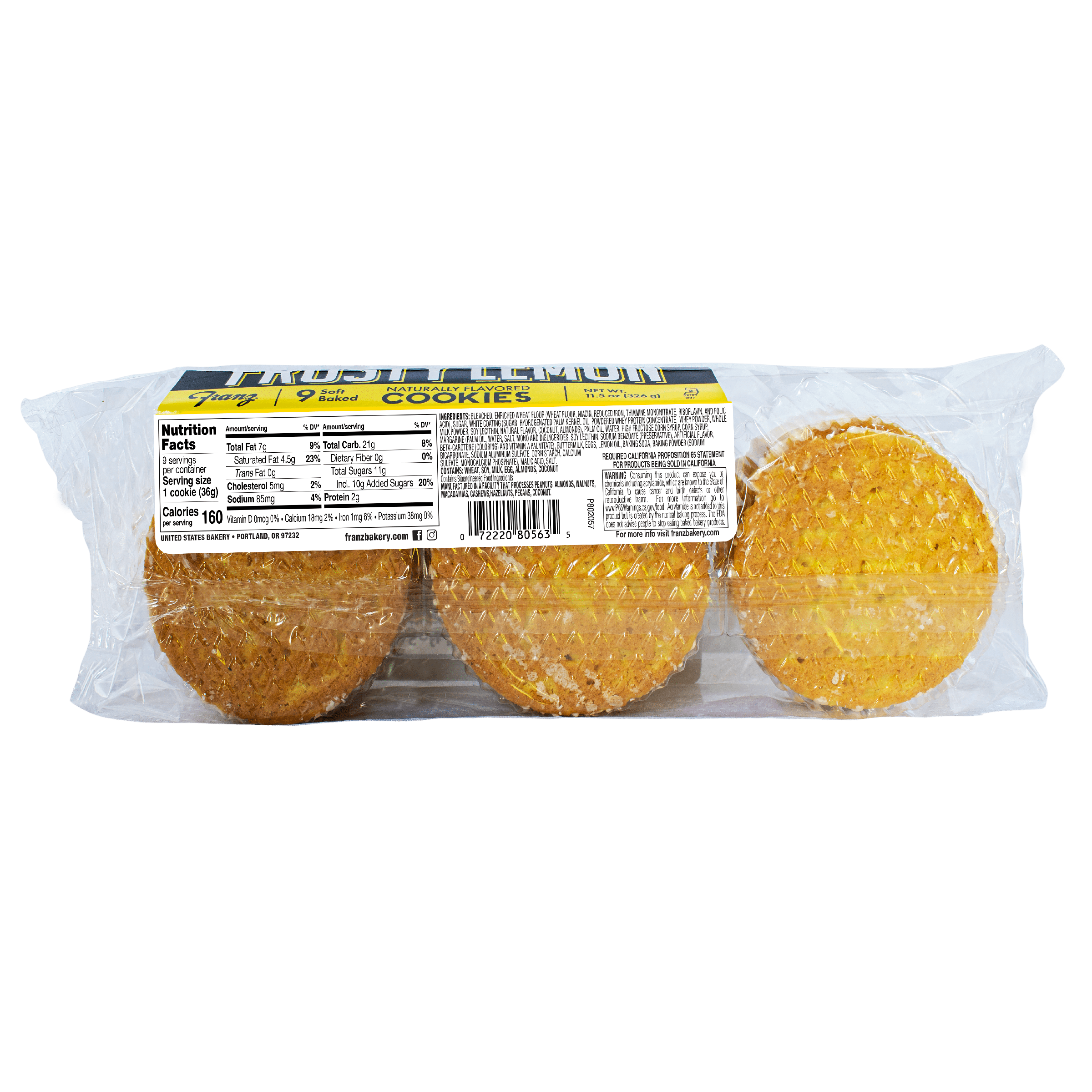 Franz Frosty Lemon Soft Baked Cookies, 11.5 oz, 9 Count
