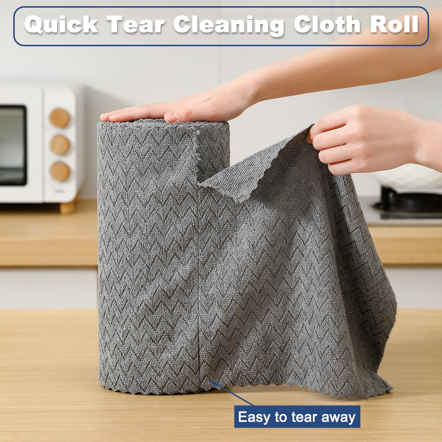 Beartech Microfiber Cleaning Cloth Roll,80 Pack Cleaning Towels,Lint Free Rags Paper Towels & Tear Away Reusable Towels,Washable Shop Rags wipe Cloth,Wash Cloths Dish Rags for Car Kitchen Window