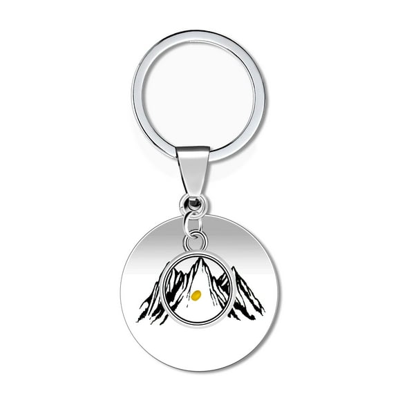 Uloveido Stainless Steel Mountain Shaped Keychain Climber Jewelry Mustard Seed Keyring Y763