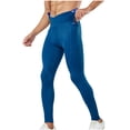 thumbnail image 5 of Wyobmus Men's Compression Pants Pockets Quick Drying Gym Leggings Stretchy Breathable Athletic Sports Baselayer Running Workout Basketball Training Pants Tights B-Blue, 5 of 8