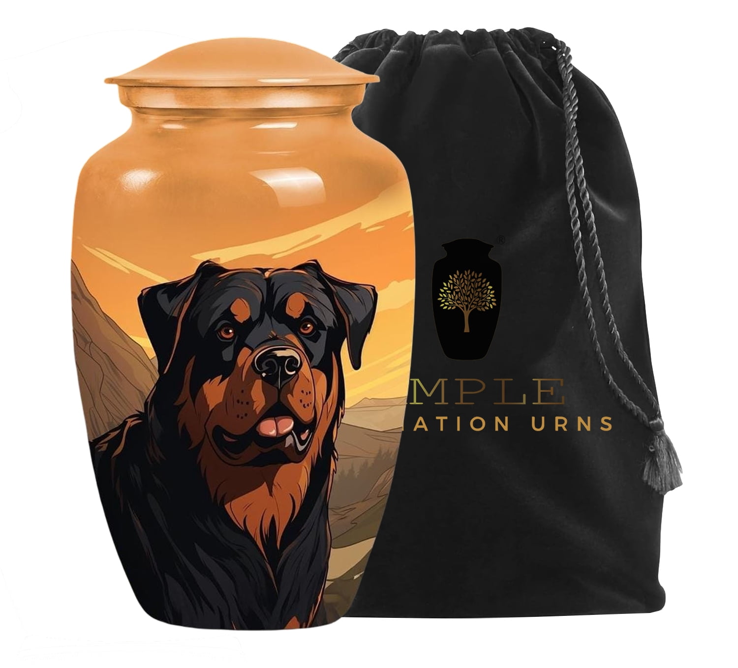 Rottweiler Dog Cremation Urn for Ashes – Pet Memorial Urn for Dogs Aluminum