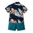 thumbnail image 4 of Ketyyh-chn99 Boys Clothes Graphics Print Pocket Shirt Shorts 2Pcs Summer Outfits Navy,90, 4 of 5