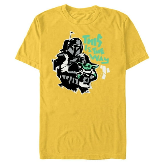 Star Wars The Mandalorian and Grogu This is the Way Raw - Short Sleeve Blended T-Shirt for Adults - Customized-Yellow