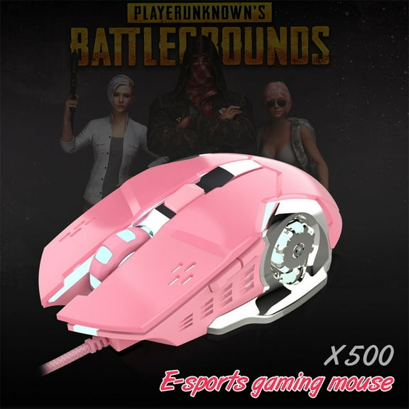 Giunmcul up to 45% Off HXSJ X500 Bright Wired Girl Gaming Mouse Mechanical Gamer Mice 3200DPI for PUBG