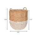 thumbnail image 6 of happimess Laurel 19.49" Bohemian Hand-Woven Abaca Hamper Basket with Handles, Natural/White, BSK1003E, 6 of 6