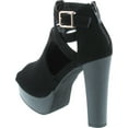 thumbnail image 2 of Top Moda Shoes Women's Lovely-90 Peep Toe Platform High Heels Criss Crossed Straps Back Zipper, 2 of 7