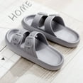 thumbnail image 4 of BERANMEY Comfort Cloud Slippers For Women and Men Double Buckle Adjustable Slides Pillow Slippers EVA Flat Sandals Unisex Slippers, 4 of 8