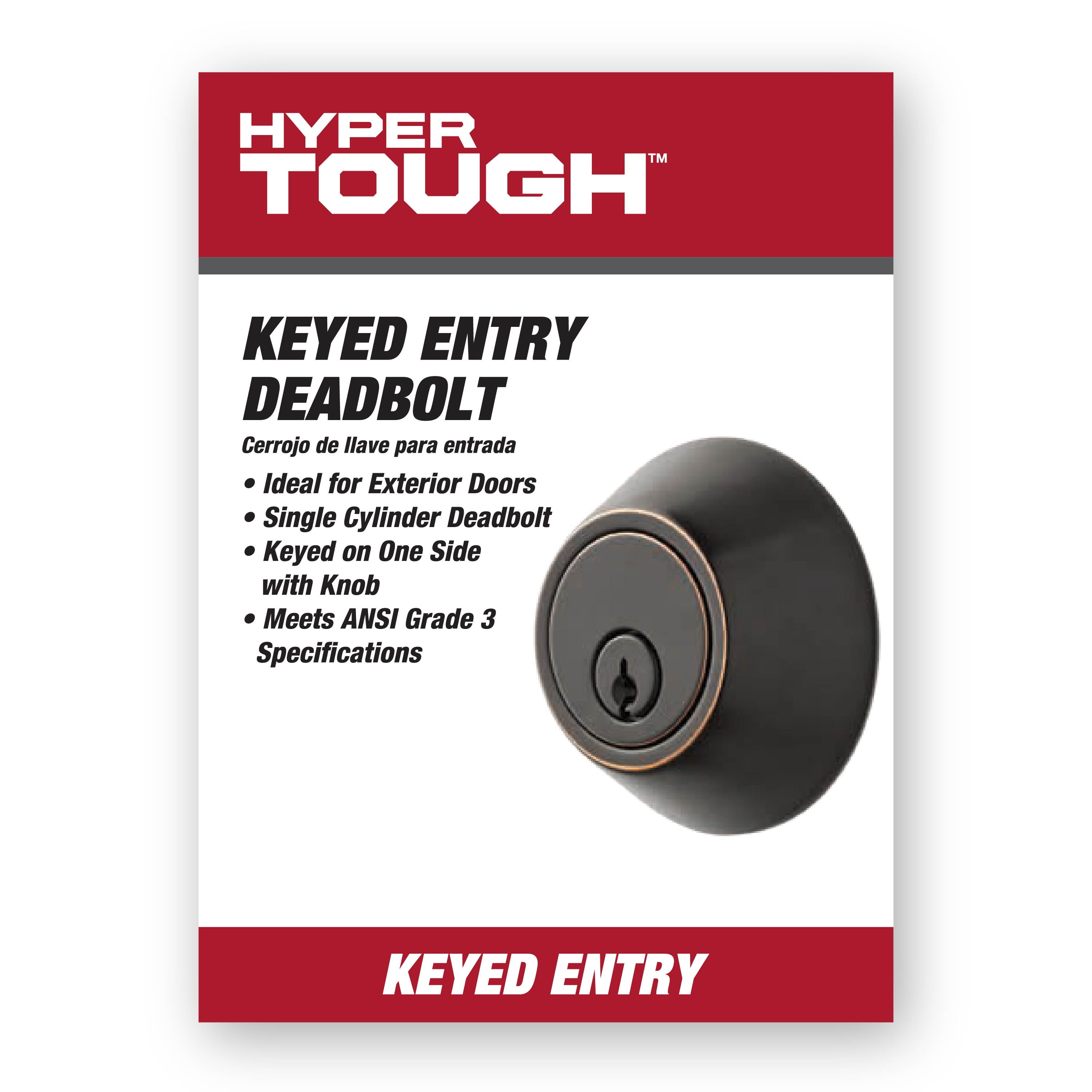 (4 pack) Hyper Tough Keyed Entry Single Cylinder Deadbolt Oil Rubbed Bronze