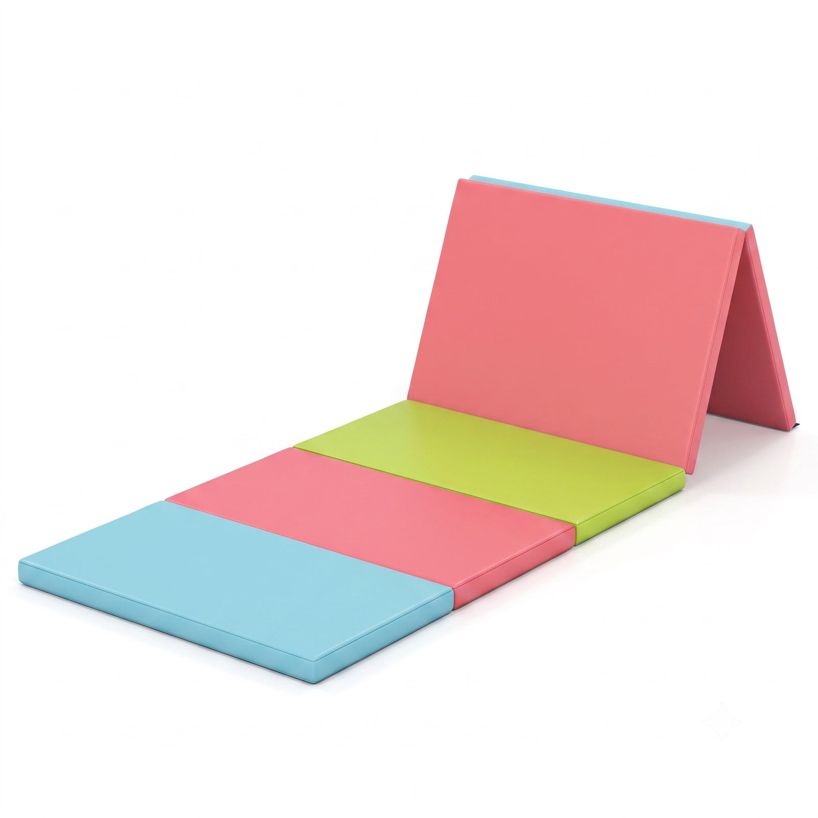 Airfind 5-Panel Folding Gymnastics Mat for Kids and Adults with Reinforced Handles for Home Tumbling and Yoga  Multicolor