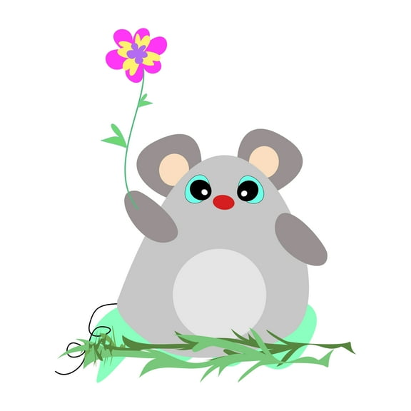 Cute Mouse Wall Decal -Peel and Stick Mural for Home Living Room Bedroom Decor Vinyl Wall Sticker Self Adhesive.Size : 24" x 30".