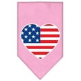 thumbnail image 1 of American Flag Heart Screen Print Bandana Light Pink Large, 1 of 1