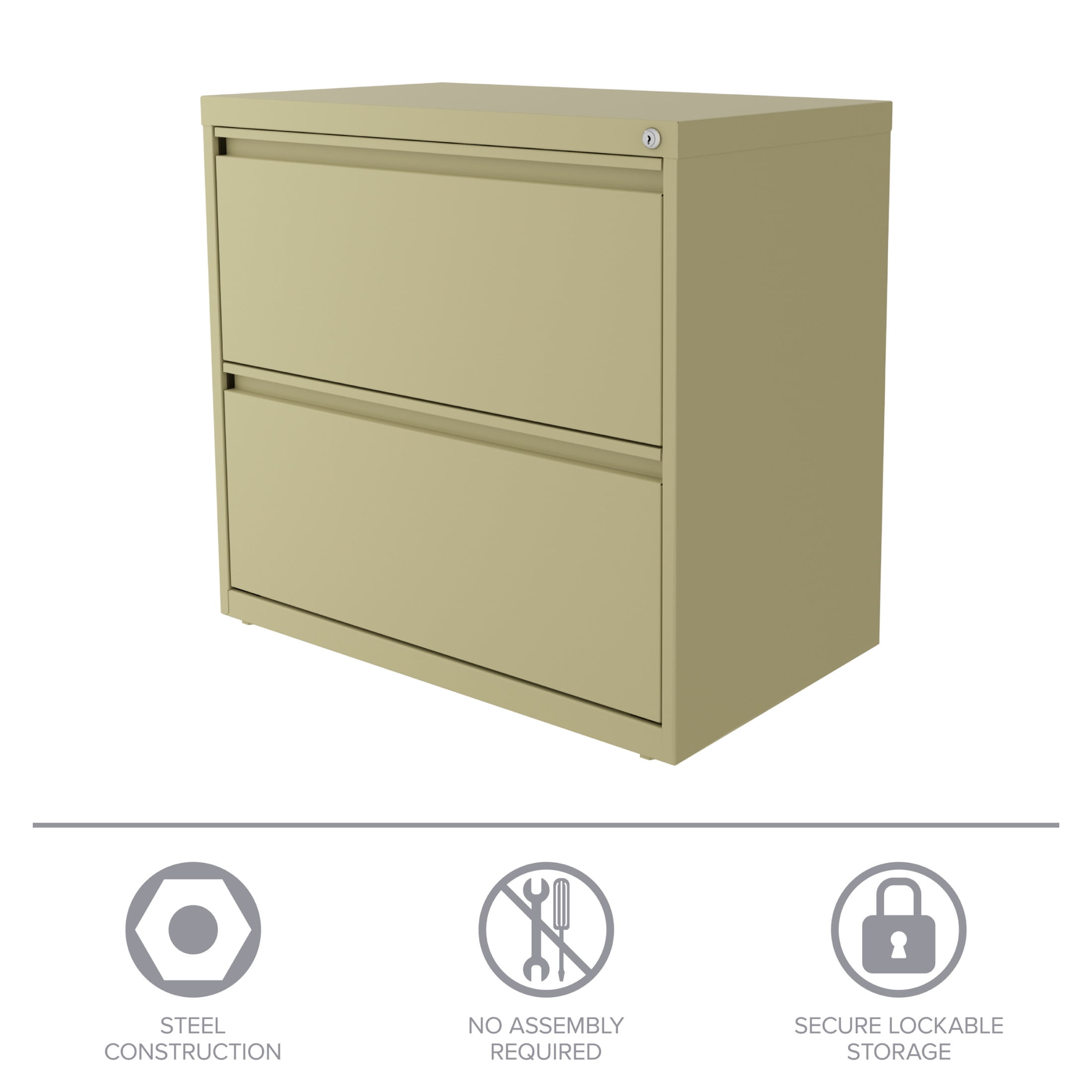 Hirsh 30 inch Wide 2 Drawer Lateral 101 File Cabinet for Home or Office, Putty
