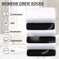 thumbnail image 3 of IKIBVTY Womens Crew Socks, 8 Pairs Soft Breathable Casual & Dress Outfits Socks for Women Daily Wear Ideal for Boots & Sneakers crew socks women Size 9-11, 3 of 6