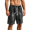 thumbnail image 3 of Men's Casual Denim Shorts Washed Stretch Jeans Shorts, Elastic Waist Loose Fit Knee Length, Soft Breathable Versatile Solid Color, for Summer Daily Beach Outdoor Essentials, 3 of 6