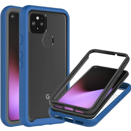 CoverON Google Pixel 4a 5G Case, Military Grade Full Body Rugged Slim Fit Clear Phone Cover, Navy Blue